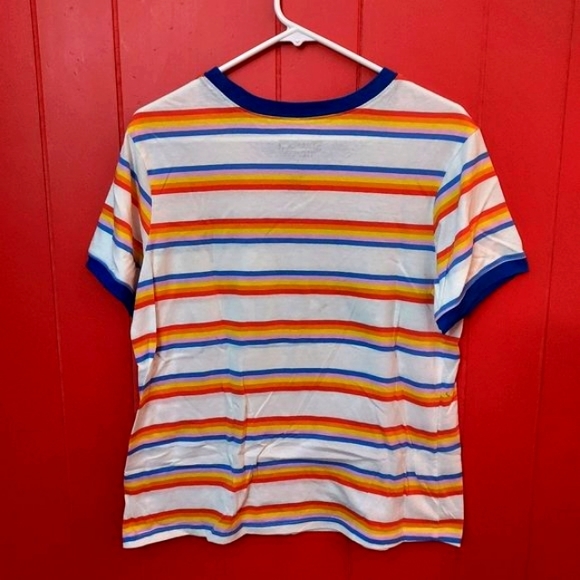 Stranger Things Hawkins Indiana Striped Shirt Top Size Large Netflix - Picture 2 of 3